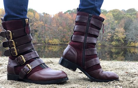 {outfit} Burgundy Buckle Boots | Closet Fashionista