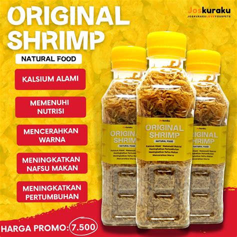 Jual Udang Kering Pakan Kura Kura Pakan Ikan Original Shrimp 40 Gr