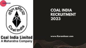 Coal India Recruitment 2023 Notification Out Apply For 1764 Exciting