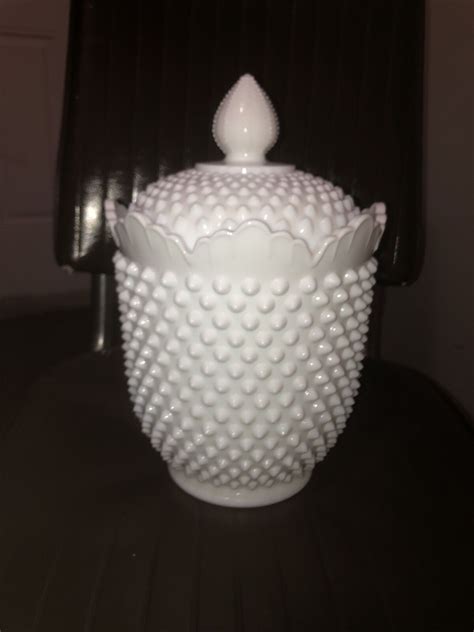 Hobnail Milk Glass Cookie Jar Antique Price Guide Details Page