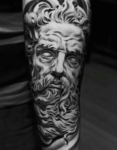 Zeus Tattoo Poseidon Tattoo Statue Tattoo Gott Tattoos Tattoos D