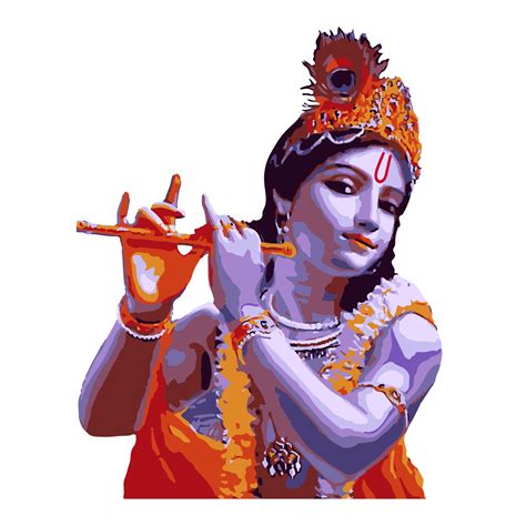 Hindu God Krishna Playing The Flute Vector 3066395 Vector Art At Vecteezy