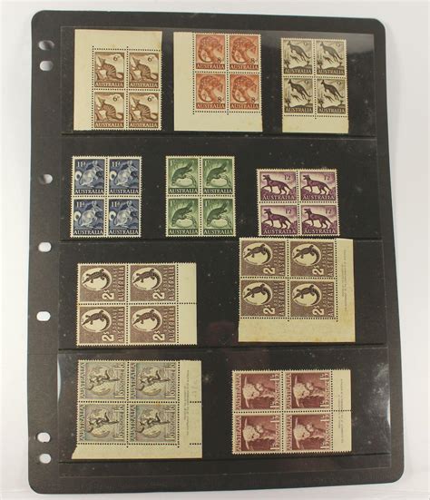 Lot Australia Blocks Of Pre Decimal Stamps 19 Items