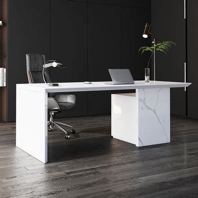 70.9" Modern Wooden Desk White Home Office Desk with Filing Cabinet-Homary