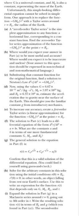 Solved 72 Exploration: The Gravitational Attraction of the | Chegg.com