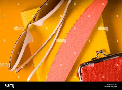 Pop Art Still Life On The Yellow Background Horizontal Stock Photo Alamy