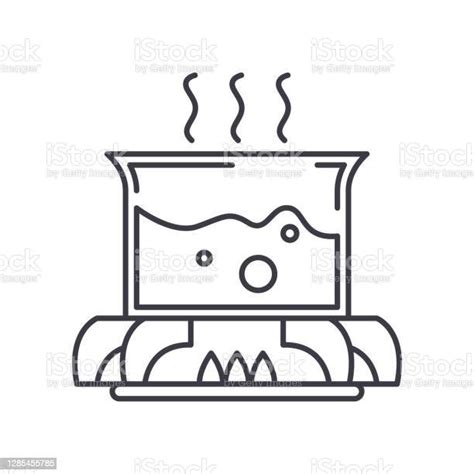 Boiled Water Icon Linear Isolated Illustration Thin Line Vector Web