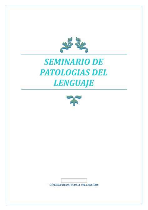 T P Seminario De Patologias Del Lenguaje Copia Comunicaci N Y