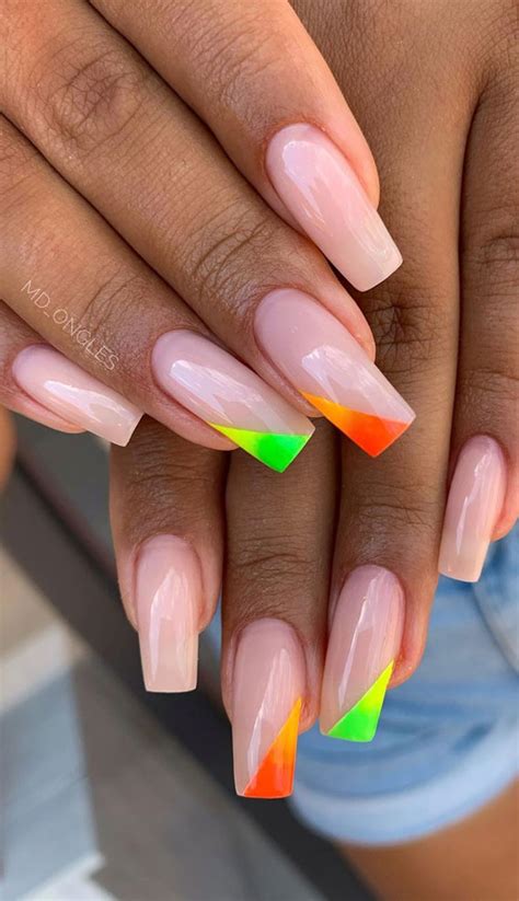 57 Pretty Nail Ideas The Nail Art Everyones Loving Neon French Nails