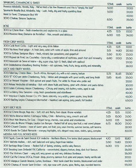 Menu at Queens Arms pub & bar, London, 42 Orford Rd