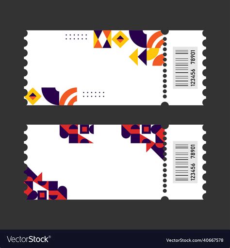 Blank Creative Tickets Template Design Royalty Free Vector