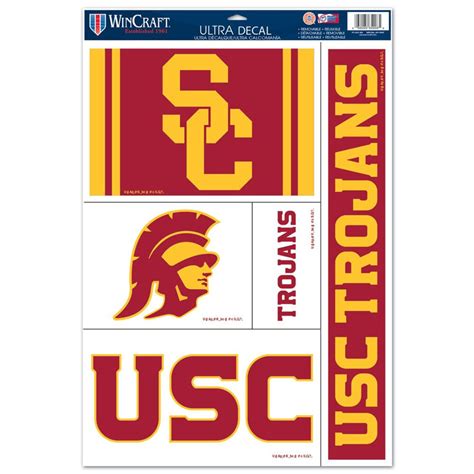 University Of Southern California Usc Trojans Set Of 5 Ultra Decals At Sticker Shoppe