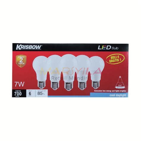 Jual Krisbow Bohlam Lampu LED 7 Watt Isi 5 Kuning Putih Shopee Indonesia