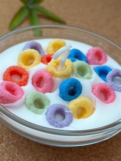 Fruit Loopy Mini Bowl Candle Fruity Candle Faux Food Candle Food