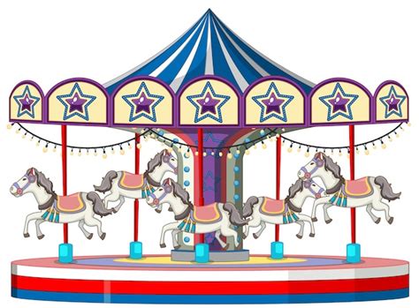 Free Vector Carousel With White Horse On White