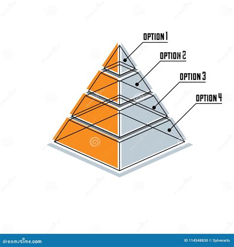 Infographics Element 3d Layered Pyramid Vector Illustration Stock