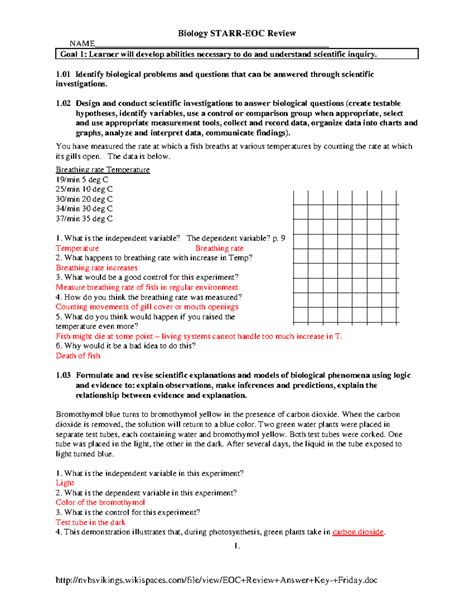 Biology Eoc Practice Test Answers Biology Eoc