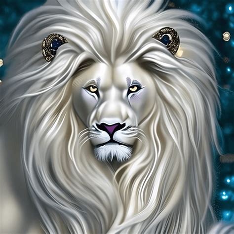 Magical White Lion Graphic · Creative Fabrica