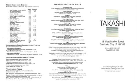 Takashi Sushi Menu W Menu Takushi Ramen Sushi Znajdziesz Du Y Wyb R Zup