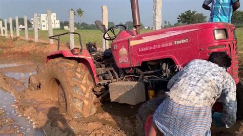 Mahindra Tractor Turbo Stuck In Mud Rescue By Sonalika Tractor