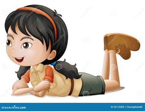 A Girl Lying Down Stock Vector Illustration Of Design 32710405