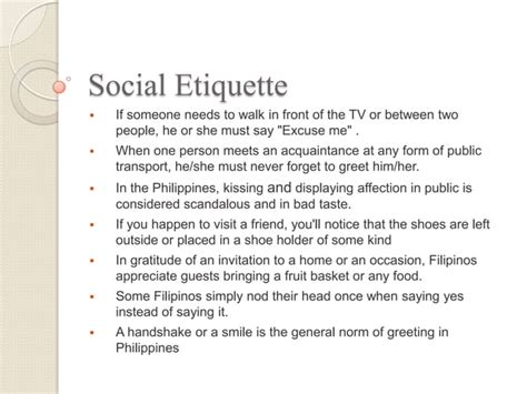 Filipino proper manners and etiquette