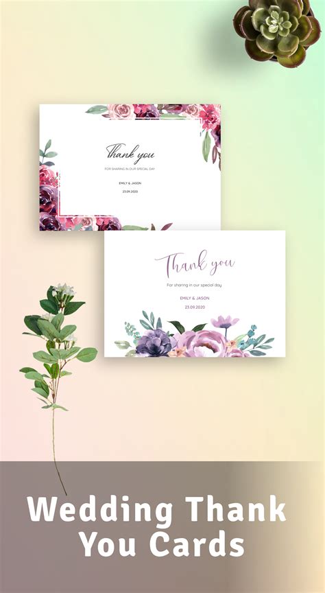 Wedding Thank You Cards - Download or Order printed