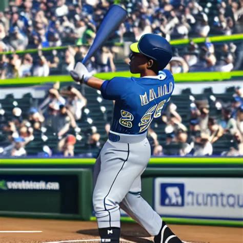 A Baseball Player Hitting A Home Run Using A Giant Stable Diffusion