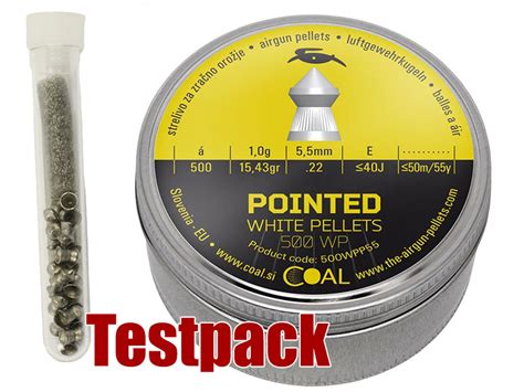 Testpack Coal White Pellets Pointed Diabolo Spitzkopf Geri