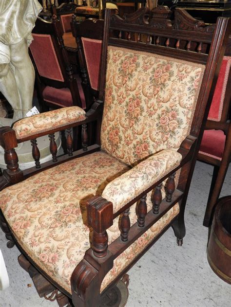 Lot Antique Edwardian Grandfather Chair