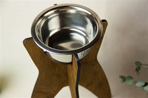 Wood Dog Bowl Stand Elevated Dog Bowl Stand Single Dog Bowl - Etsy