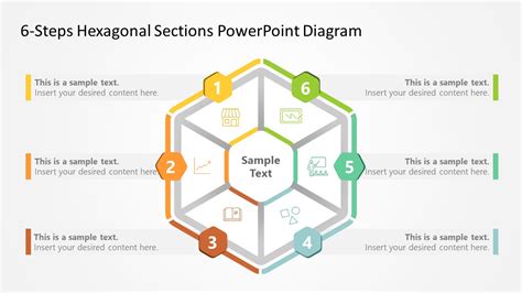 Steps Hexagonal Sections Powerpoint Diagram Slidemodel