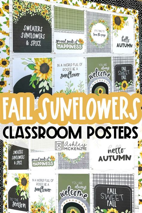 Fall Sunflowers Classroom Posters Autumn Class Decor Easy Etsy In 2024 Classroom Posters