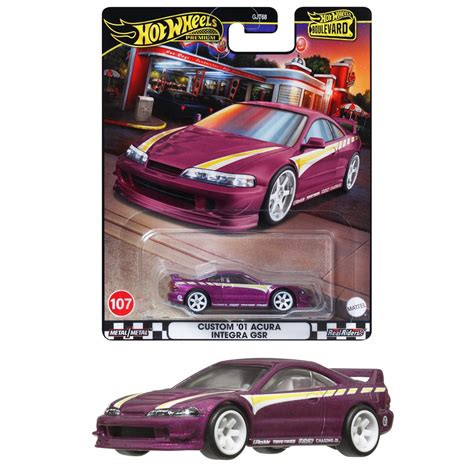 Hot Wheels Boulevard Custom Acura Integra GSR Vehicle Toy Mini Car For Ages And Up Purple