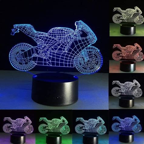 Moto D Lampe Optique Illusion Lampe D Illusion D En Forme De Moto