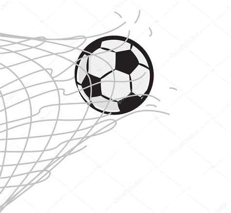 Soccer Ball Going Into The Net Cartoon