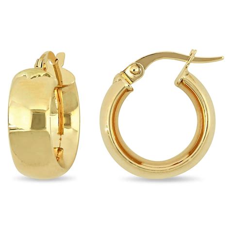 Miadora 10k Yellow Gold Huggie Hoop Earrings Overstock