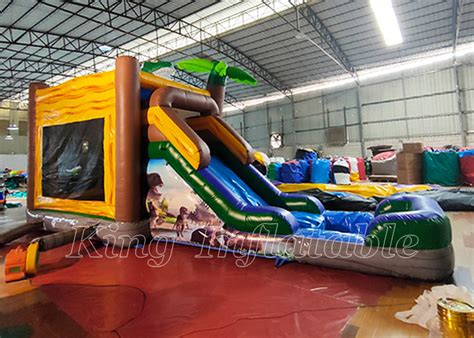 Dinosaurs Happy Hop Bouncy Castle Slide T Rex Bounce House Inflatable