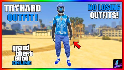 Gta Online New Blue Joggers Ripped Shirt Glitch Tryhard Modded Outfit