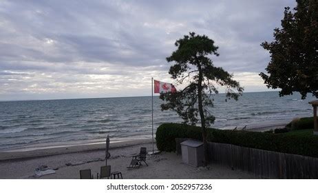 Windy Beach Day Canadian Flag Stock Photo 2052957236 | Shutterstock