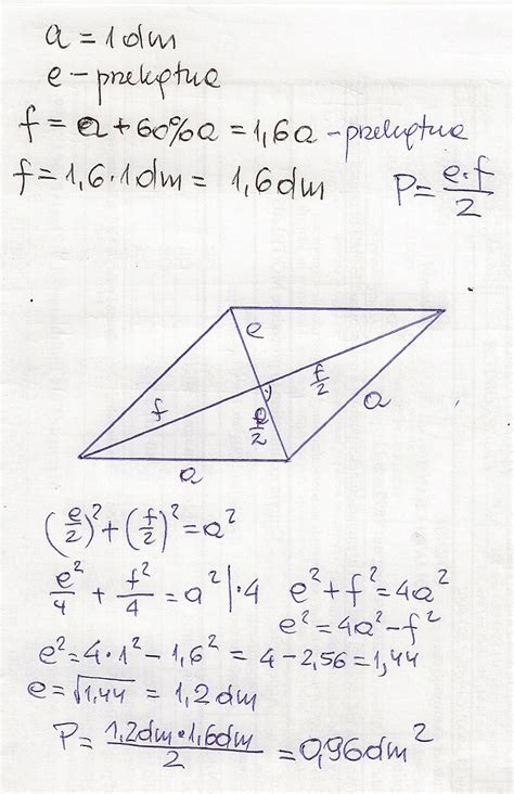 Askly oblicz pole rombu o boku długości 1 dm którego