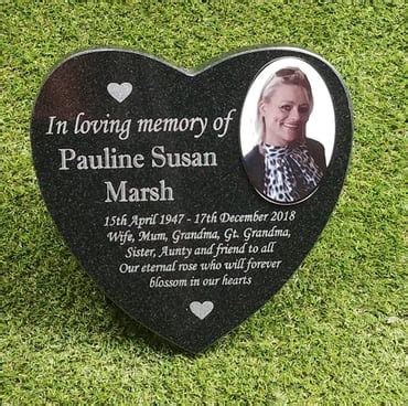 Engraved Granite Heart Cemetery Marker Heart M Folksy