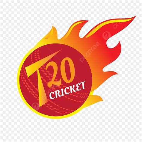 T Vector Art Png T Cricket Logo With Fire Red Ball Cricket