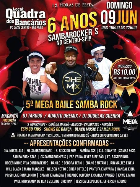 Mega Baile Samba Rock acontece em junho na Quadra dos Bancários nota