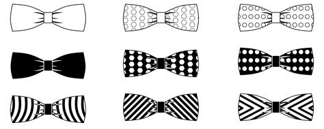 Outline Silhouette Bow Tie Icon Set With Different Style Isolated On