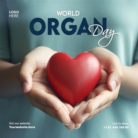 13 August World Organ Donation Day Social Media Poster Template Design