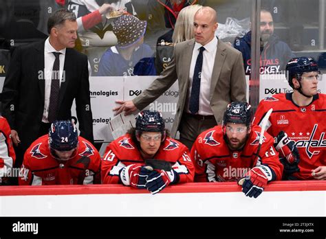 Washington Capitals Head Coach Spencer Carbery Right Looks On During