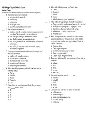 Fillable Online Chapter Study Guide Ch Multiple Choice Identify