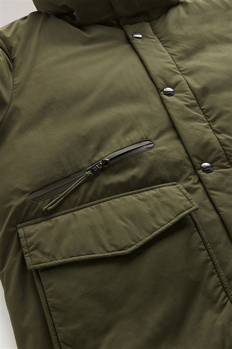 Aleutian Jacket In Taslan Nylon Green Woolrich Usa