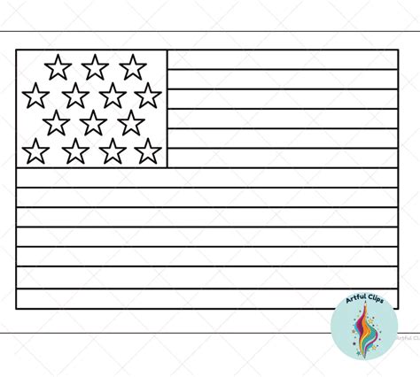 American Flag Template to Color, Decorate & Craft With